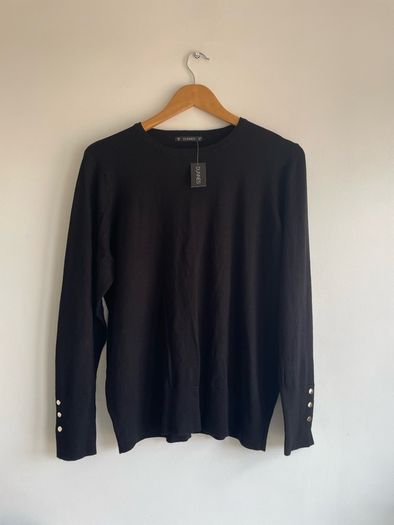 Ladies black crewneck sweater plus size - New