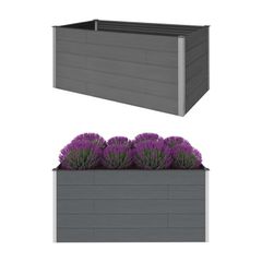 Garden Raised Bed Grey 200x100x91 cm WPC