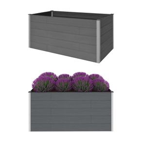 Garden Raised Bed Grey 200x100x91 cm WPC