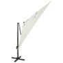 Cantilever Umbrella with Pole and LED Lights Sand 300 cm Image 5