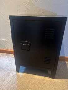 black bedside locker