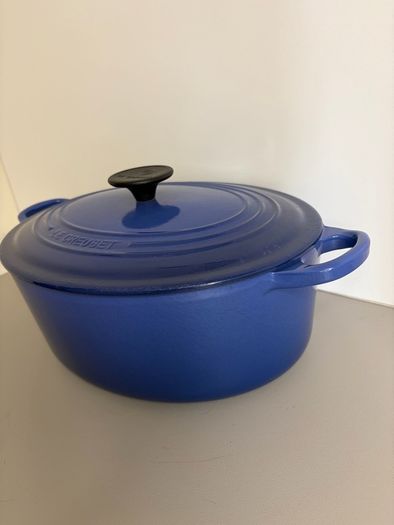 Vintage Le Creuset Cast Iron Oval Casserole Dish Size 29 4.7 Litre - Dark Blue Navy Dutch Oven Pot