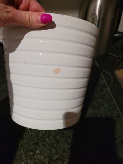 Medium Ceramic white flower pot from ikea  20 cm high