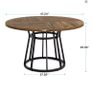 Round Dining Table 120cm with Wooden Top and Black Metal Base  Seats 4 Image 5