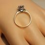 Solid Refurbished Vintage Solitaire Ring with Certified Moissanite Solitaire Image 4