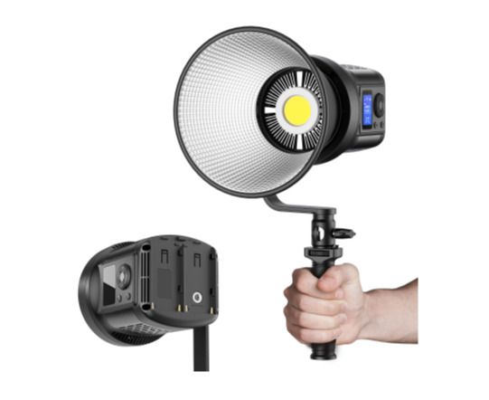RaLeno 80W LED Studio Video Light, Continuous Lighting with 5600K 7200Lux1M CRI 95+ Brightness Adjustable, Bowens Mount and Efficiency Cooling Fan