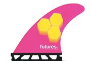 Futures Small AM3 Honeycomb Thruster Surfboard Fin - Yellow Pink