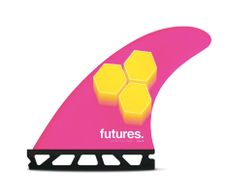 Futures Small AM3 Honeycomb Thruster Surfboard Fin - Yellow Pink