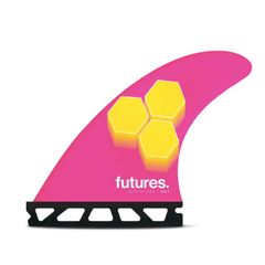 Futures Small AM3 Honeycomb Thruster Surfboard Fin - Yellow Pink
