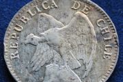 Chile 1907 Silver Antique 20 centavos coin South America Condor