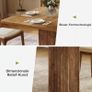 Dining Table, 90 cm x 80 cm x 75 cm, Small Kitchen Table, Wooden Dining Room Table for 2-4 People with Ribbed Base Image 4