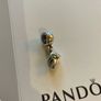 Pandora Charm it's a baby boy bootie with Gold and blue CZ Image 6
