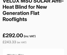 Velux solar blind, new in box