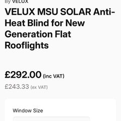 Velux solar blind, new in box