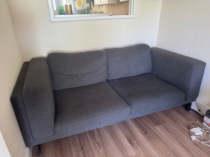 Large two seater sofa couch - Ikea Nockeby - grey blue 2 seat