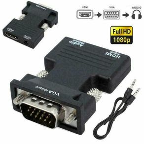 1080P HDMI to VGA Female to Male Digital To Analog Audio Video Converter
