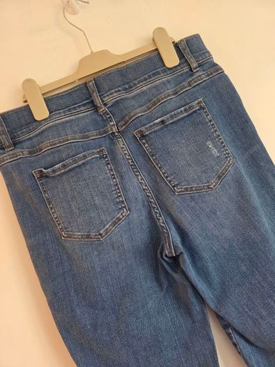 Large, High Waisted Spanx Mid-Blue Denim Shaping Jeans