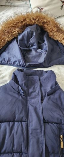 Navy Padded winter coat with Belt size M /12