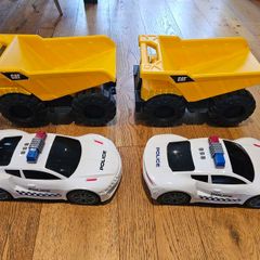 Toy cars and trucks