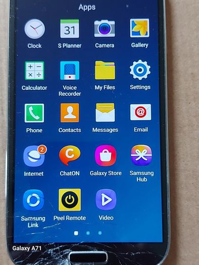 Samsung Galaxy S4, 16GB, Screen damaged near Bottom, but does not affect the touchscreen
