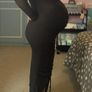 Black Maternity Midi Ruched Dress Image 2