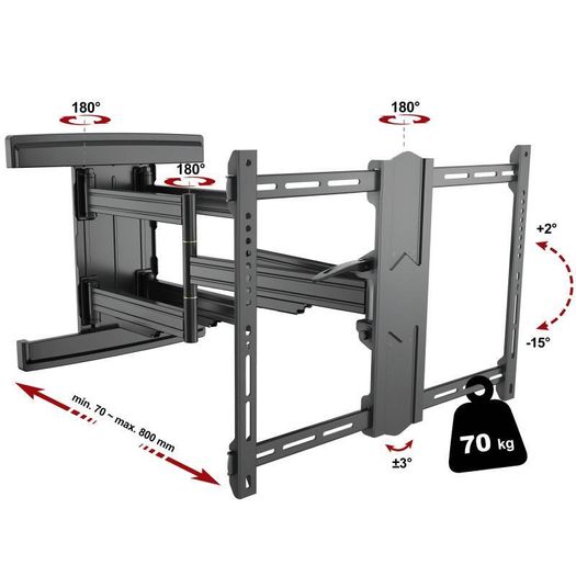 Tv Wall Mount Bracket Tilt Swivel Long Arm 37-80"