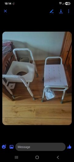Shower chair and toilet frame adjustable