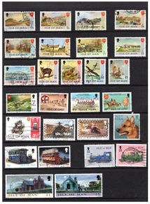 1971-99 Isle of Man Used Stamps on stock card and pages. Definitives, Postage Dues and Commemorative (full and part set) used.On 6 pages