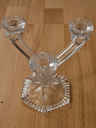 Candle Holder/3 Arm Candeleabra 24% Lead Crystal .. Price Drop
