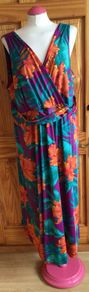 Ann Harvey Green Multicoloured maxi dress size 26 includes postage