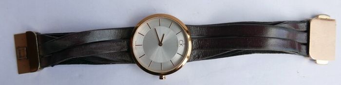 Ladies Brown Tassel Leather Rose-Gold Swiss Calvin Klein Designer Watch K2R 256