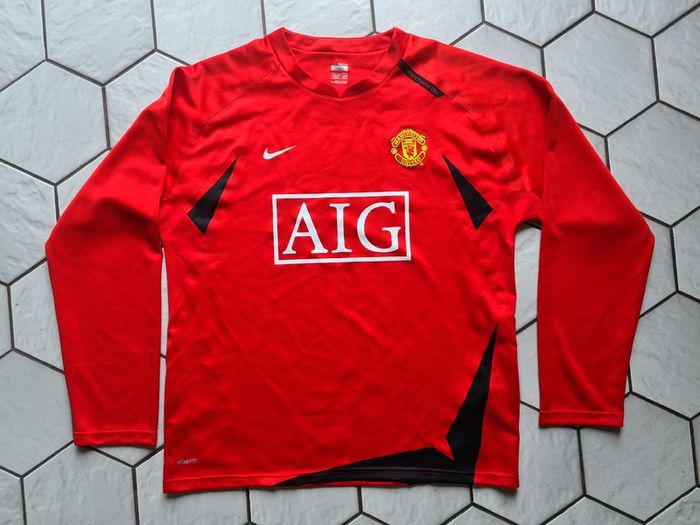 Jersey Shirt AIG Nike Manchester United Football long sleeve size L Large
