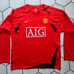 Jersey Shirt AIG Nike Manchester United Football long sleeve size L Large