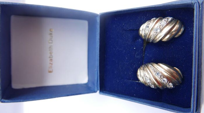 Vintage Sterling Silver  Earrings 1980s Gold Plated Shell Design 4,70g