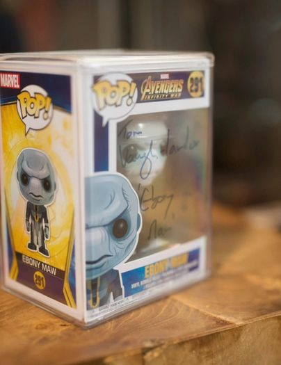 Marvel comics Ebony Maw Avengers Infinity War 291 Signed Funko POP Autographed by Tom Vaughan Lawlor