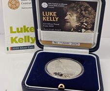 Ireland Silver Proof 2020 Luke Kelly Coin in Original Holder with COA  Number 2025!!