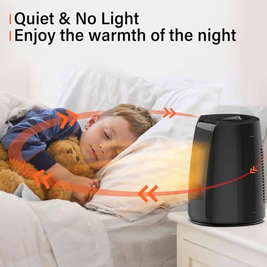 800W Energy Efficient Electric Heater with 3 Modes, 70 Degree Oscillation Fan Heater with Overheat Tip Over Protection, Low Energy Ceramic Plug in Heater, Portable Heater for Home office