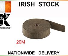 20m Titanium Exhaust Heat Wrap Exhaust Manifold Gold High Temp Insulating Tape