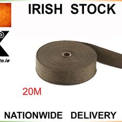 20m Titanium Exhaust Heat Wrap Exhaust Manifold Gold High Temp Insulating Tape