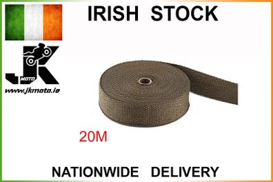 20m Titanium Exhaust Heat Wrap Exhaust Manifold Gold High Temp Insulating Tape