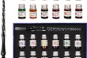 Glass Pen Set Calligraphy Dip Pens,12 Colorful Inks,Caligraphy Sets for Art, Writing, Signature, Decoration, Gift MULTIPLE DESIGNS AVAILABLE, SEE PHOTOS (FREE POSTAGE)