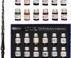 Glass Pen Set Calligraphy Dip Pens,12 Colorful Inks,Caligraphy Sets for Art, Writing, Signature, Decoration, Gift MULTIPLE DESIGNS AVAILABLE, SEE PHOTOS (FREE POSTAGE)
