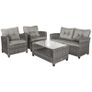 4 PCS Outdoor Patio Furniture Sets All Weather PE Rattan Chair set Indoor Outdoor Backyard Garden Coffee Table (FREE SHIPPING) Image 4