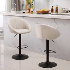 Off White Bar Stool Set of 2 (Free Delivery)