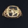Vintage 9ct yellow gold panther head ring size  R Image 3