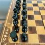 Vintage Decorative Foldable Chessboard with Hand Carved Detail and Chess Pieces 26 cm Square Image 7