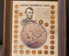 USA United States Lincoln Wheat Penny Cents and Memorial Pennys Framed Beautifly Presented