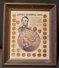 USA United States Lincoln Wheat Penny Cents and Memorial Pennys Framed Beautifly Presented