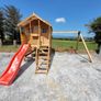 Wooden Treehouses with slide and 2 swings Image 4