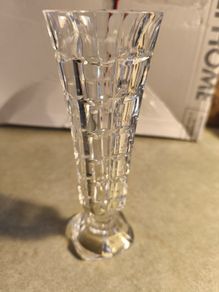 Lead Crystal Bud Vase from Cristal de arques in geometric pattern